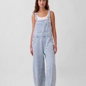 GAP Light Blue Denim Overalls - barrel Wide Leg